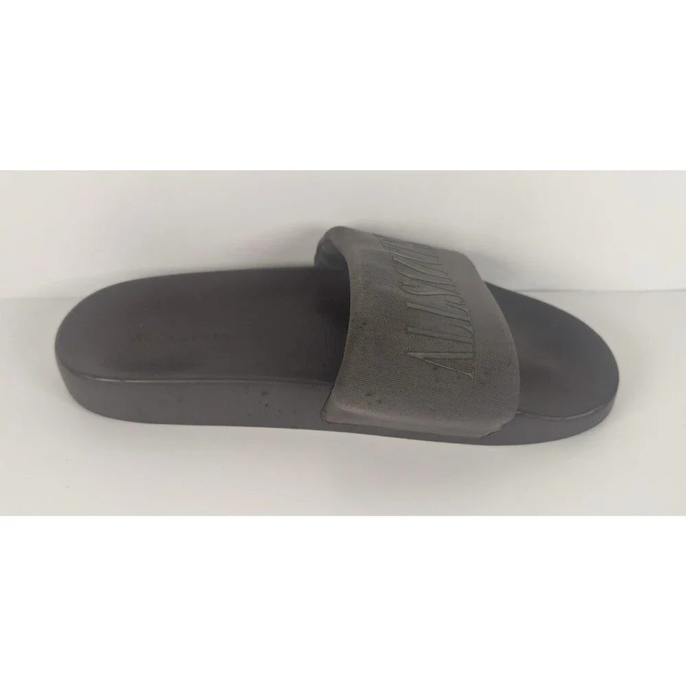 All Saints Men's Charcoal Gray Rubber Slide Sandals EU 42 US 9